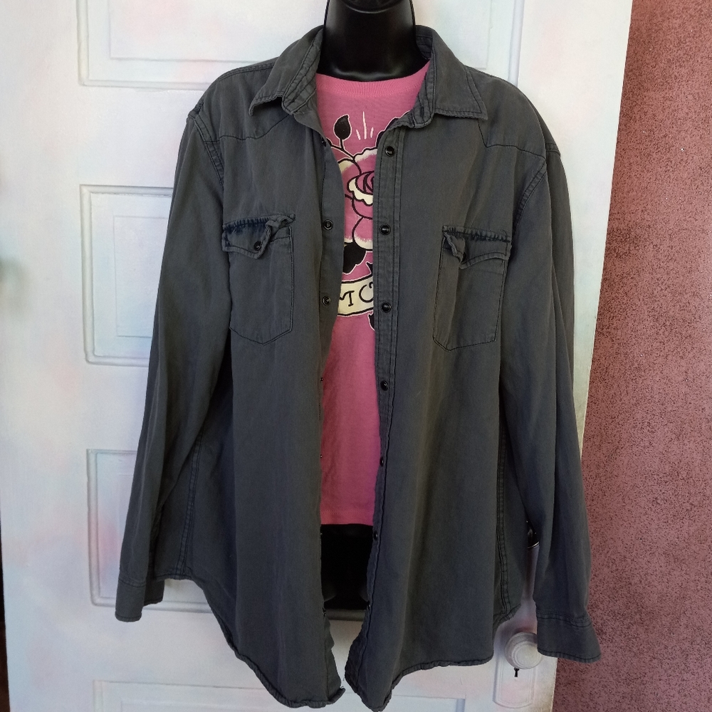 Illuminati custom RAGE ooak XL men's shacket! Hand-stitched! - Picture 2 of 4